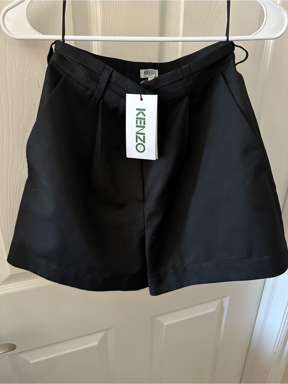 Kenzo Black High-Waist Tailored Shorts
